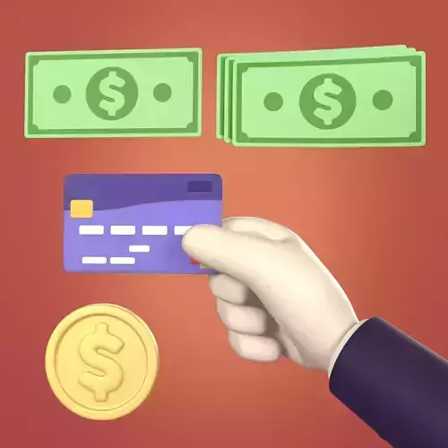 Cartoon Hand Icon Pack -- Business - Card - Money - Coin - Bill  Low-poly 3D model