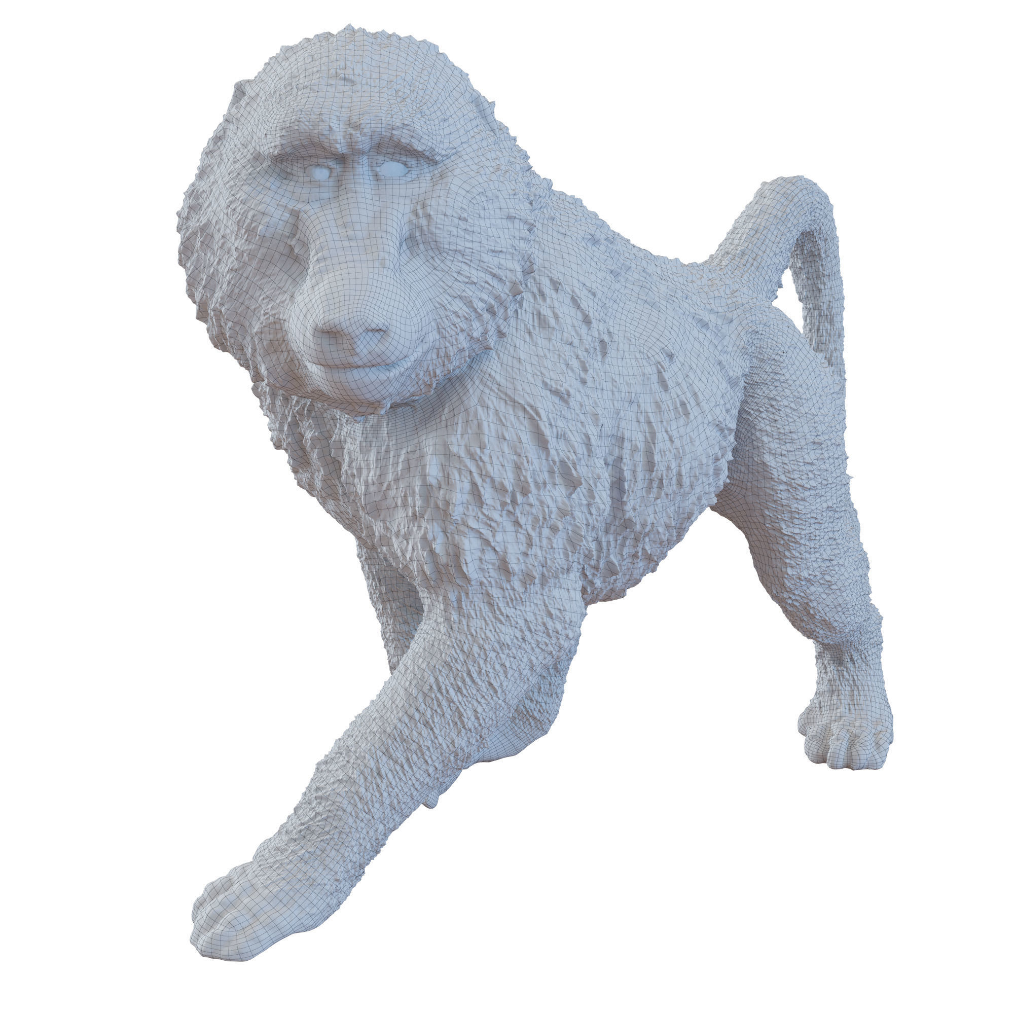 Deco Figurine Monkey Walking Baboon XL 3D model_4