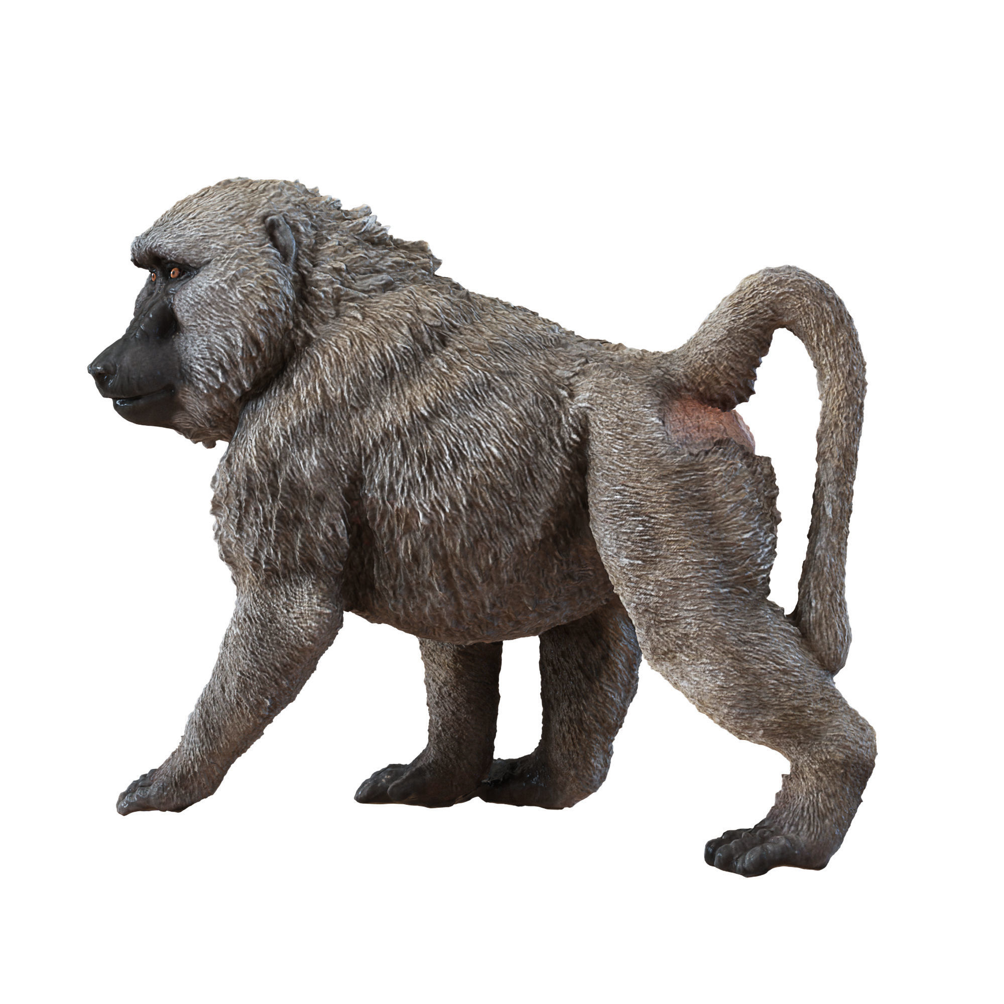 Deco Figurine Monkey Walking Baboon XL 3D model_1