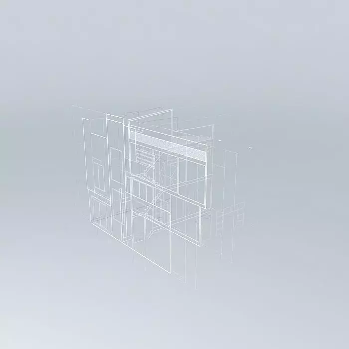 Architecture empty room with door Free 3D model