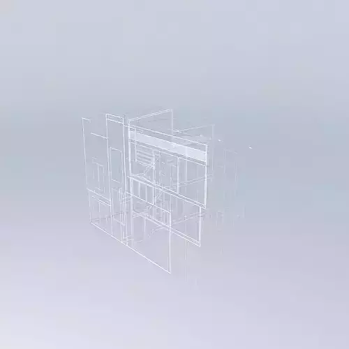 Architecture empty room with door Free 3D model