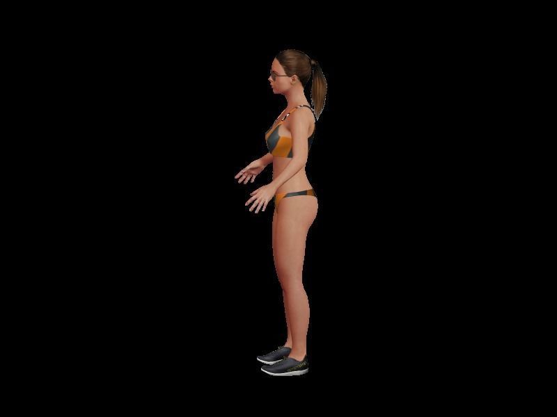 Girl-1 woman in bikini Low-poly 3D model_3