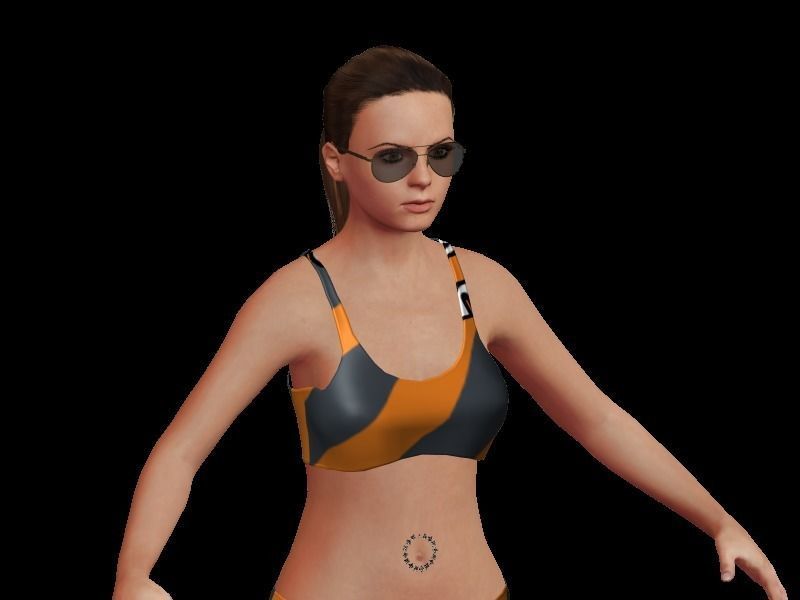 Girl-1 woman in bikini Low-poly 3D model_2