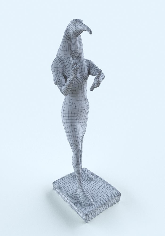 Toth egypt Statue PBR Low Poly  3D model Low-poly 3D model_8