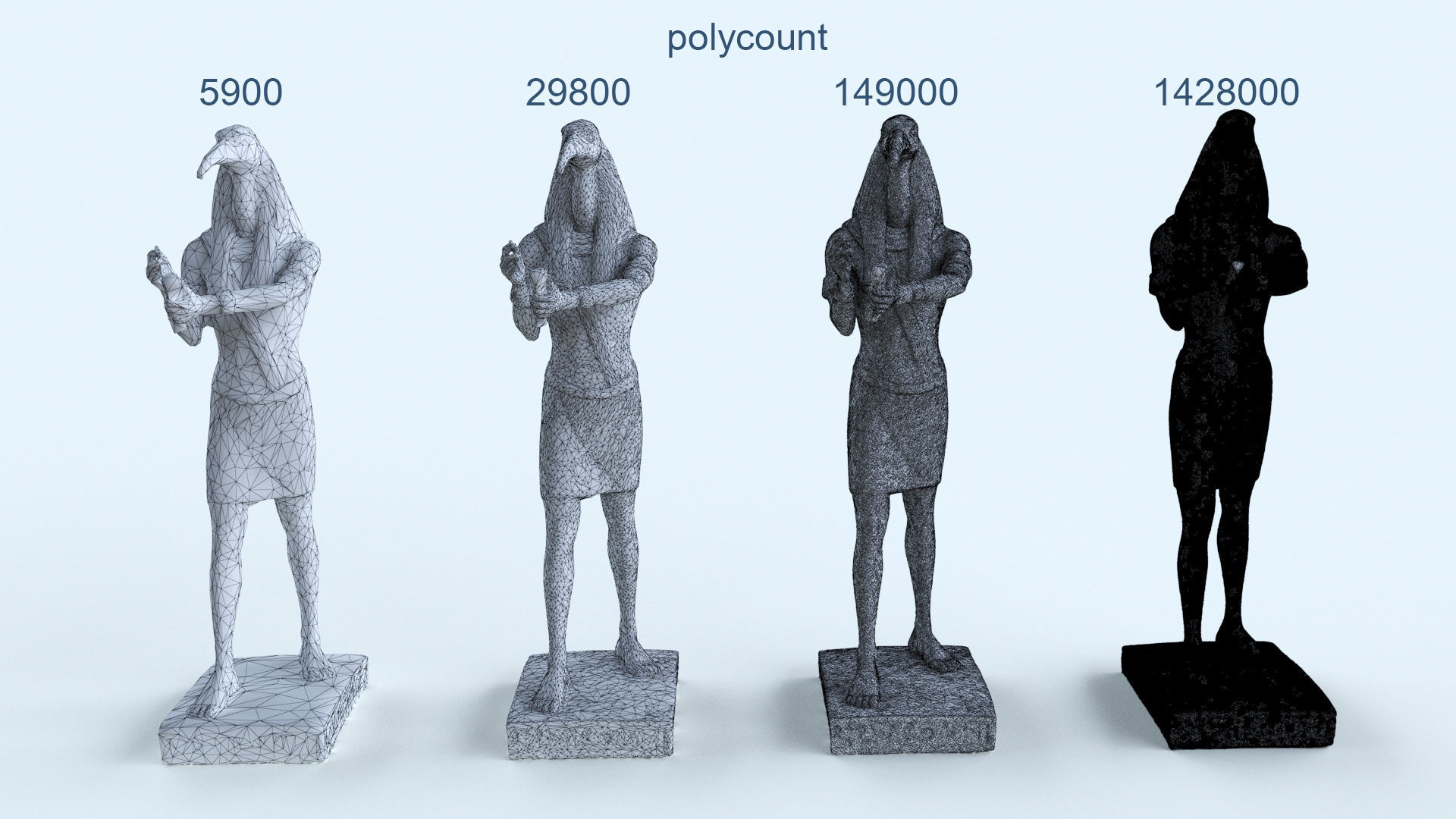 Toth egypt Statue PBR Low Poly  3D model Low-poly 3D model_4