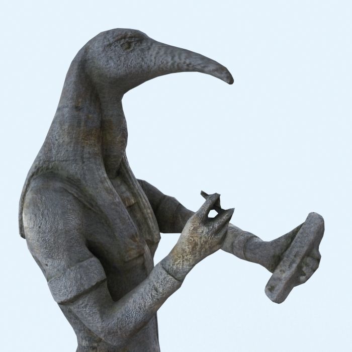 Toth egypt Statue PBR Low Poly  3D model Low-poly 3D model_3