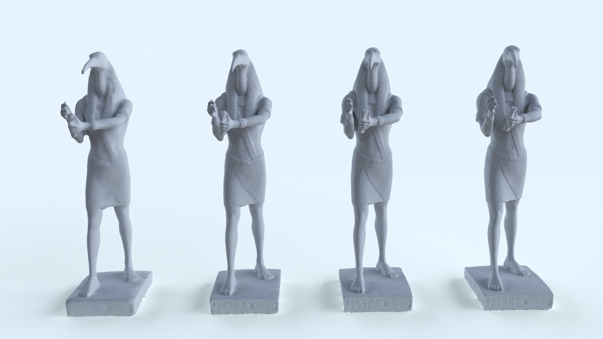 Toth egypt Statue PBR Low Poly  3D model Low-poly 3D model_5