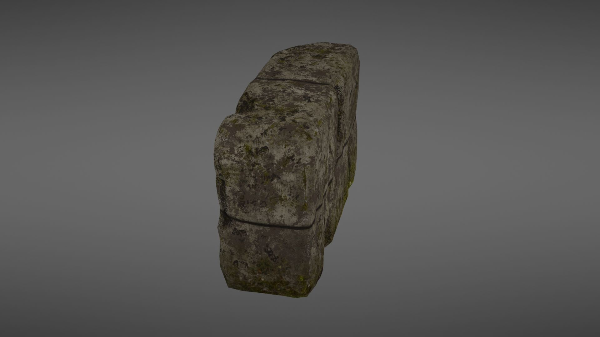 Destroyed wall fragment 1 Low-poly 3D model_16