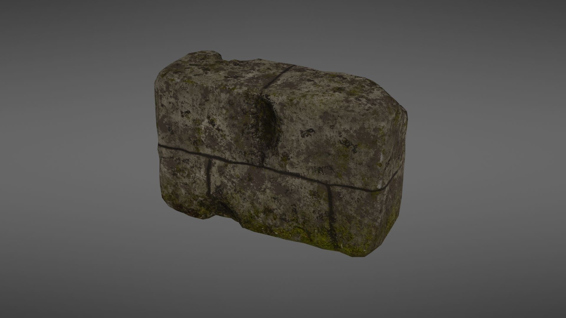 Destroyed wall fragment 1 Low-poly 3D model_12