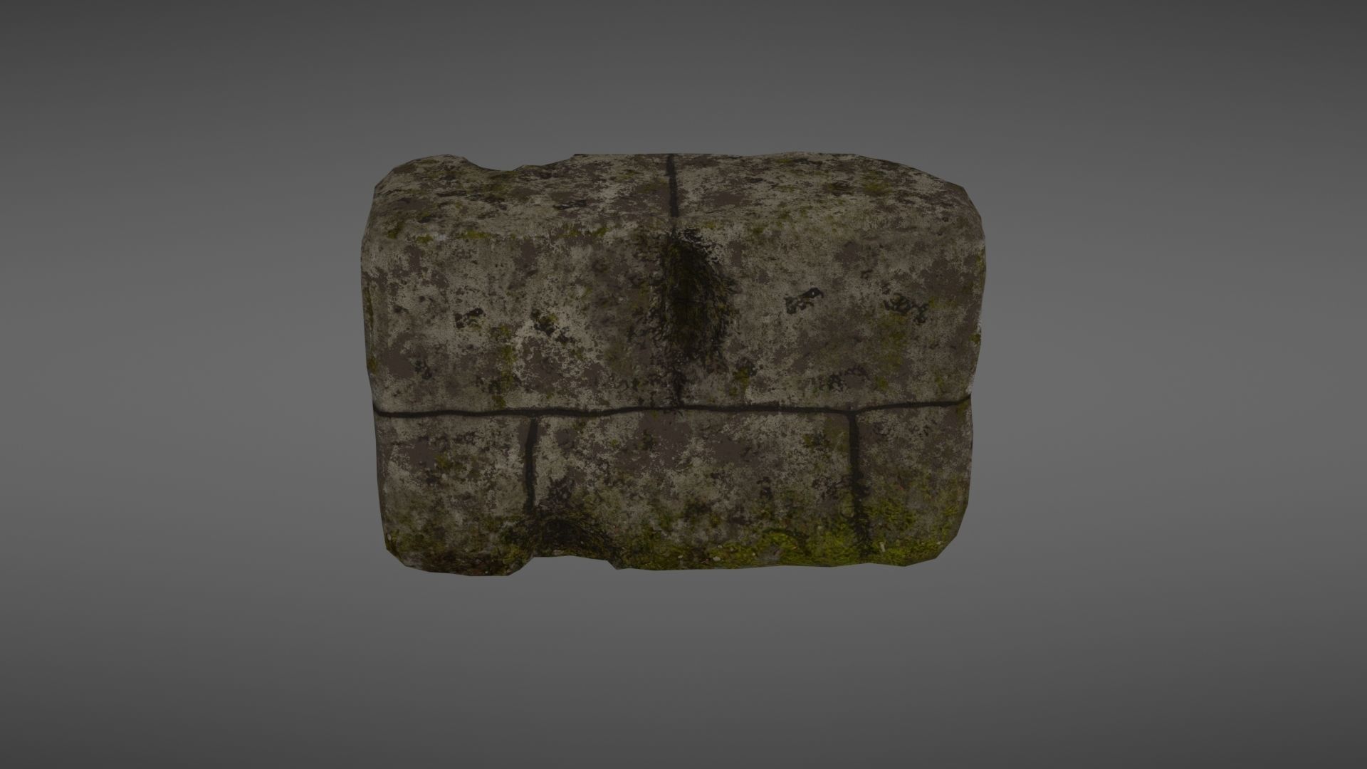 Destroyed wall fragment 1 Low-poly 3D model_13