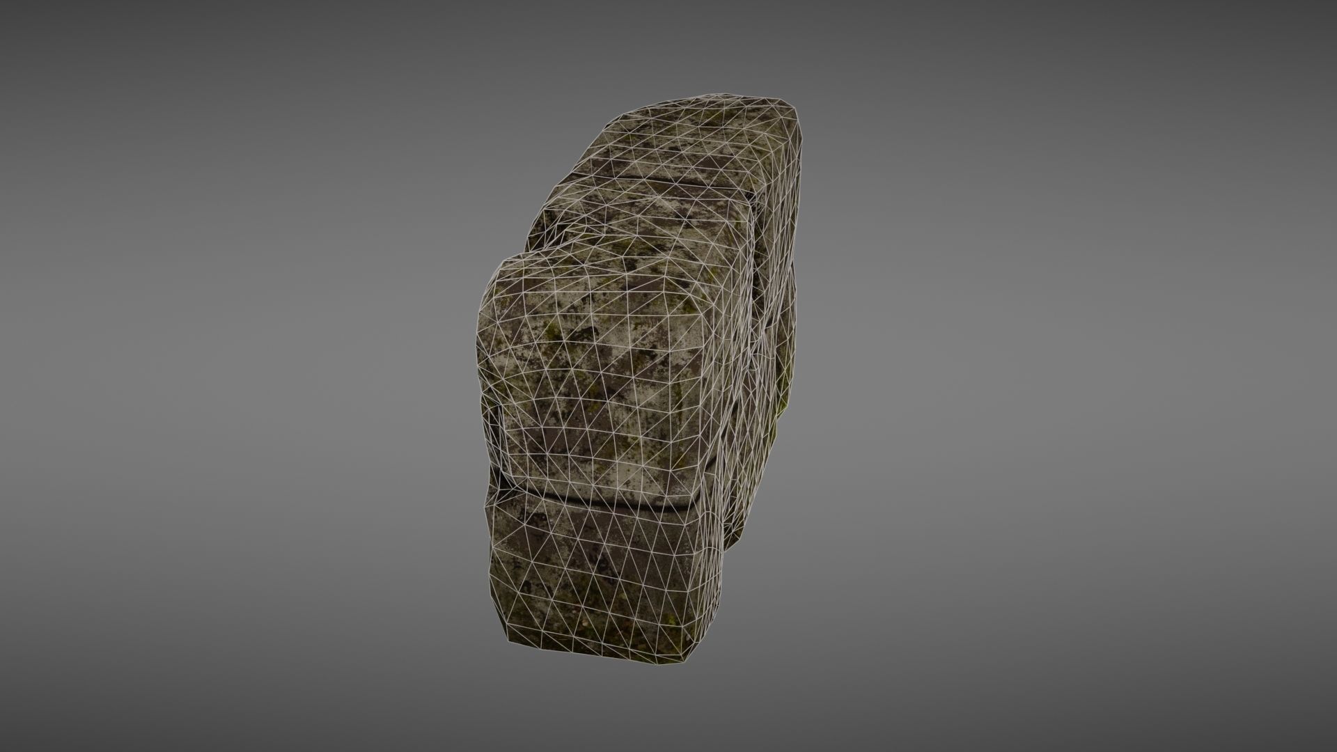 Destroyed wall fragment 1 Low-poly 3D model_36
