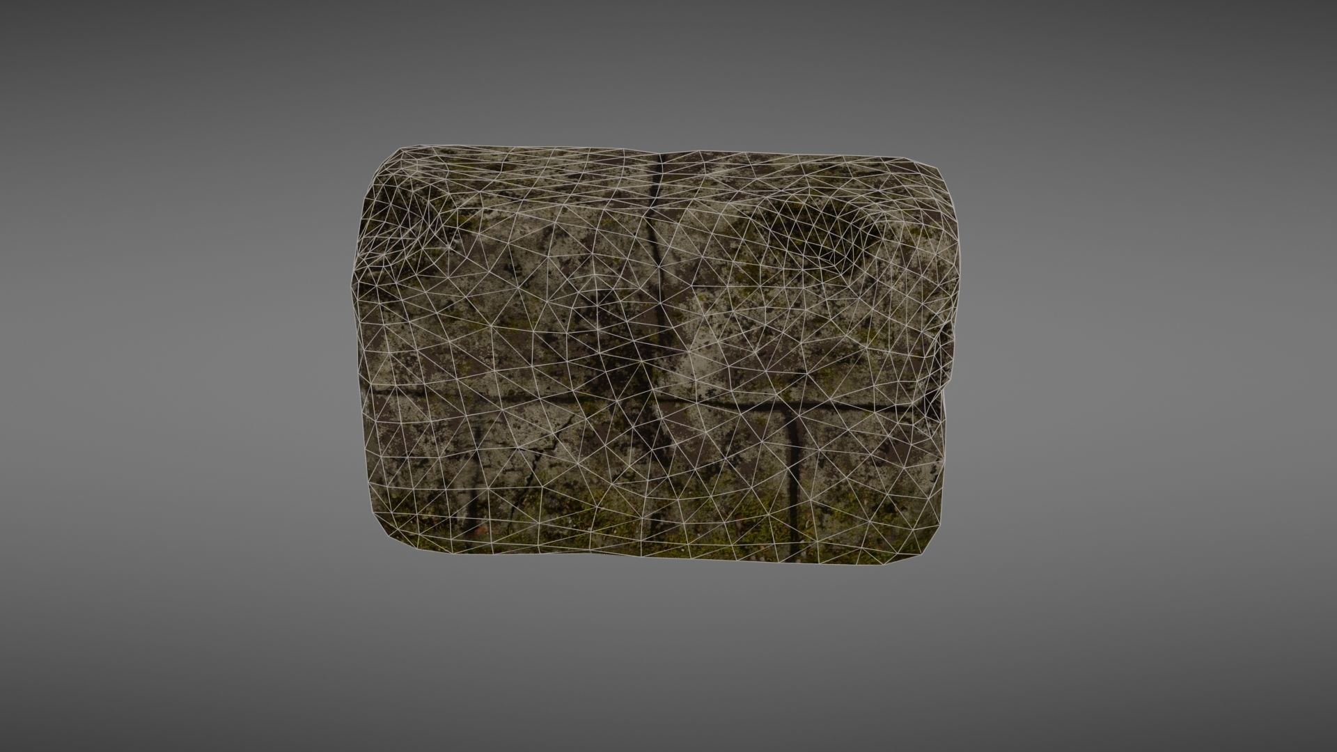 Destroyed wall fragment 1 Low-poly 3D model_25