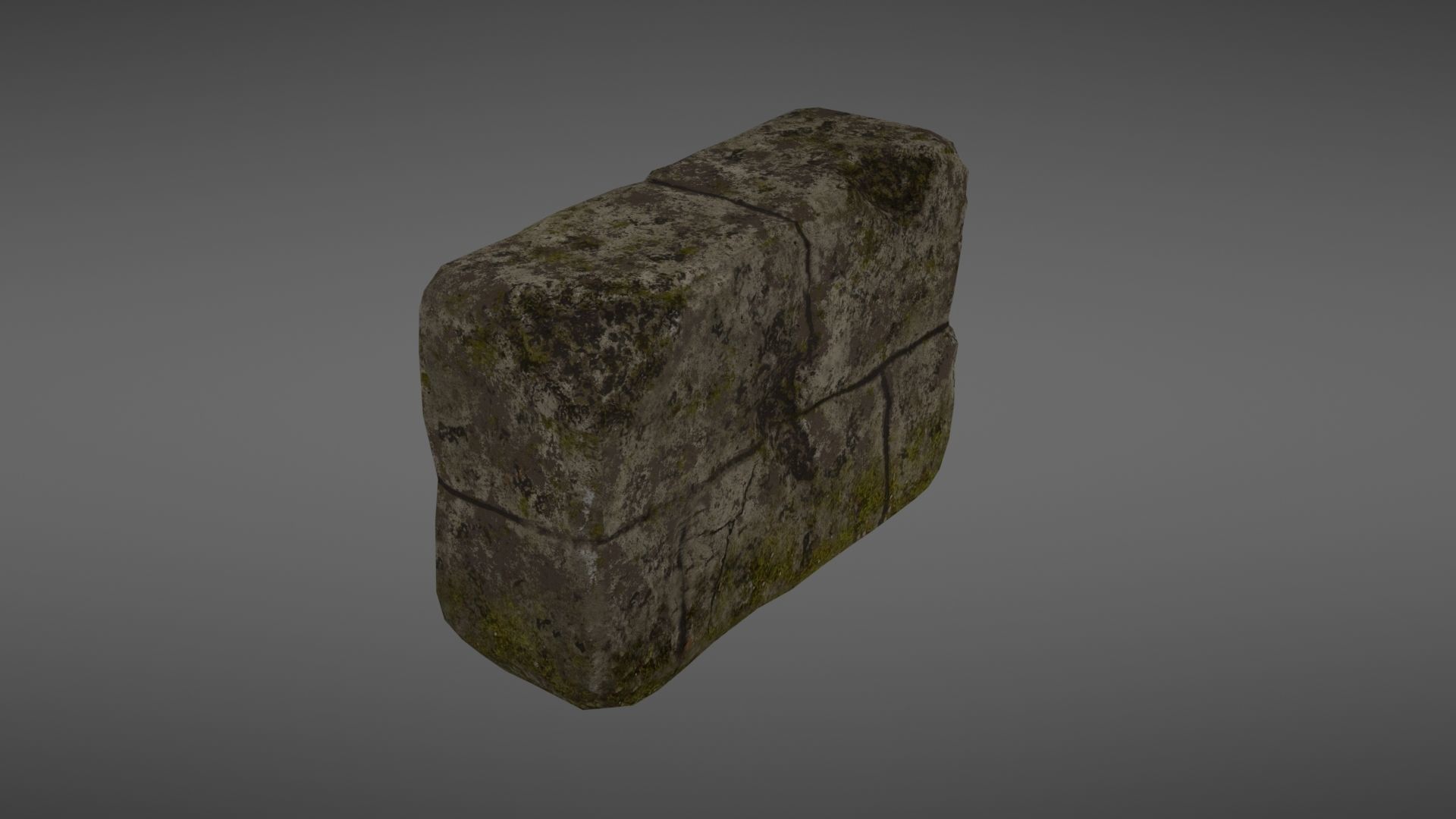 Destroyed wall fragment 1 Low-poly 3D model_8