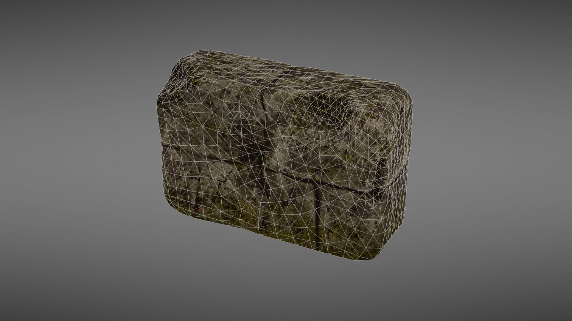 Destroyed wall fragment 1 Low-poly 3D model_22