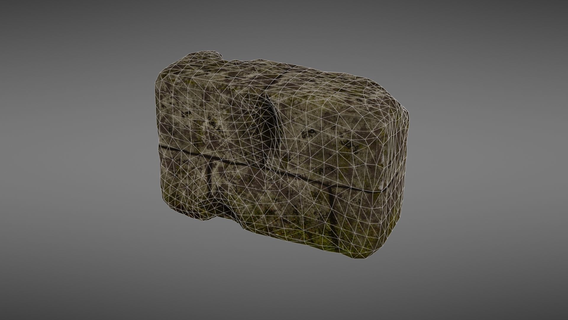 Destroyed wall fragment 1 Low-poly 3D model_32