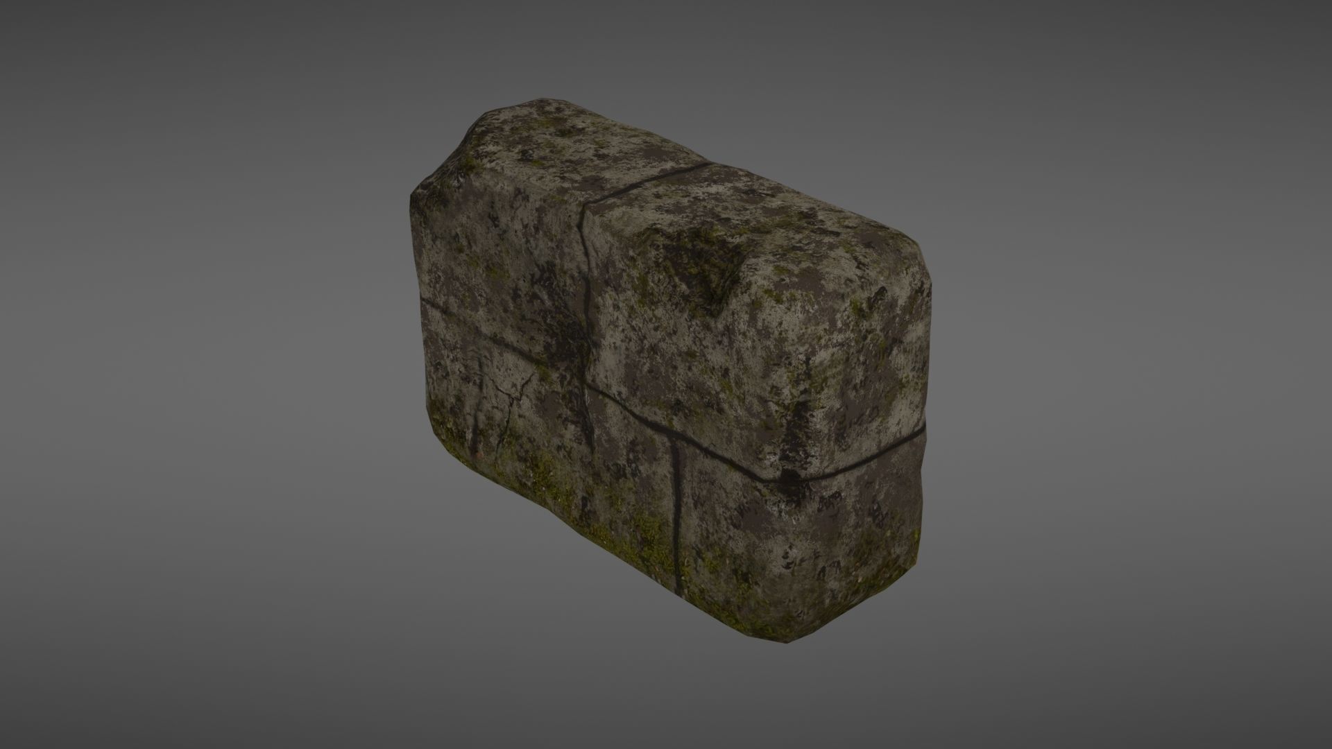 Destroyed wall fragment 1 Low-poly 3D model_19