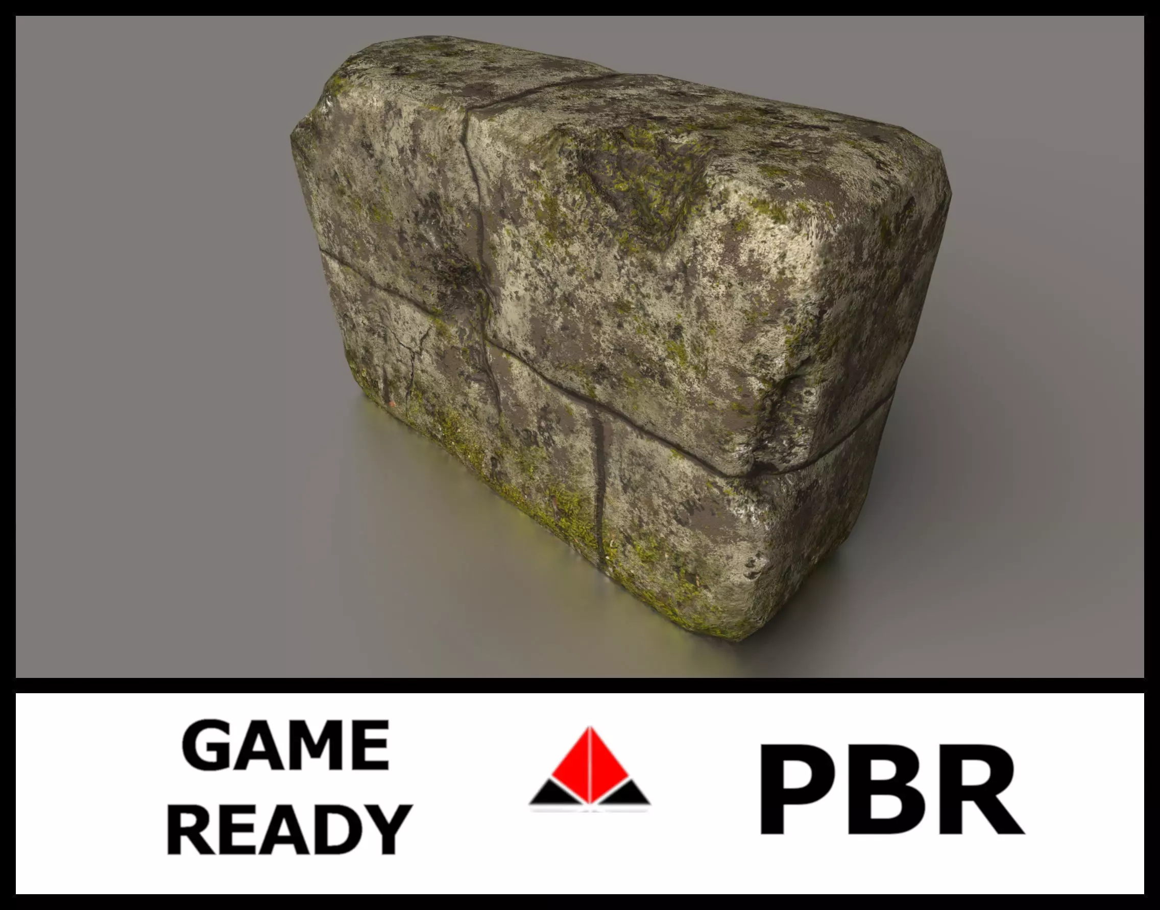 Destroyed wall fragment 1 Low-poly 3D model_0