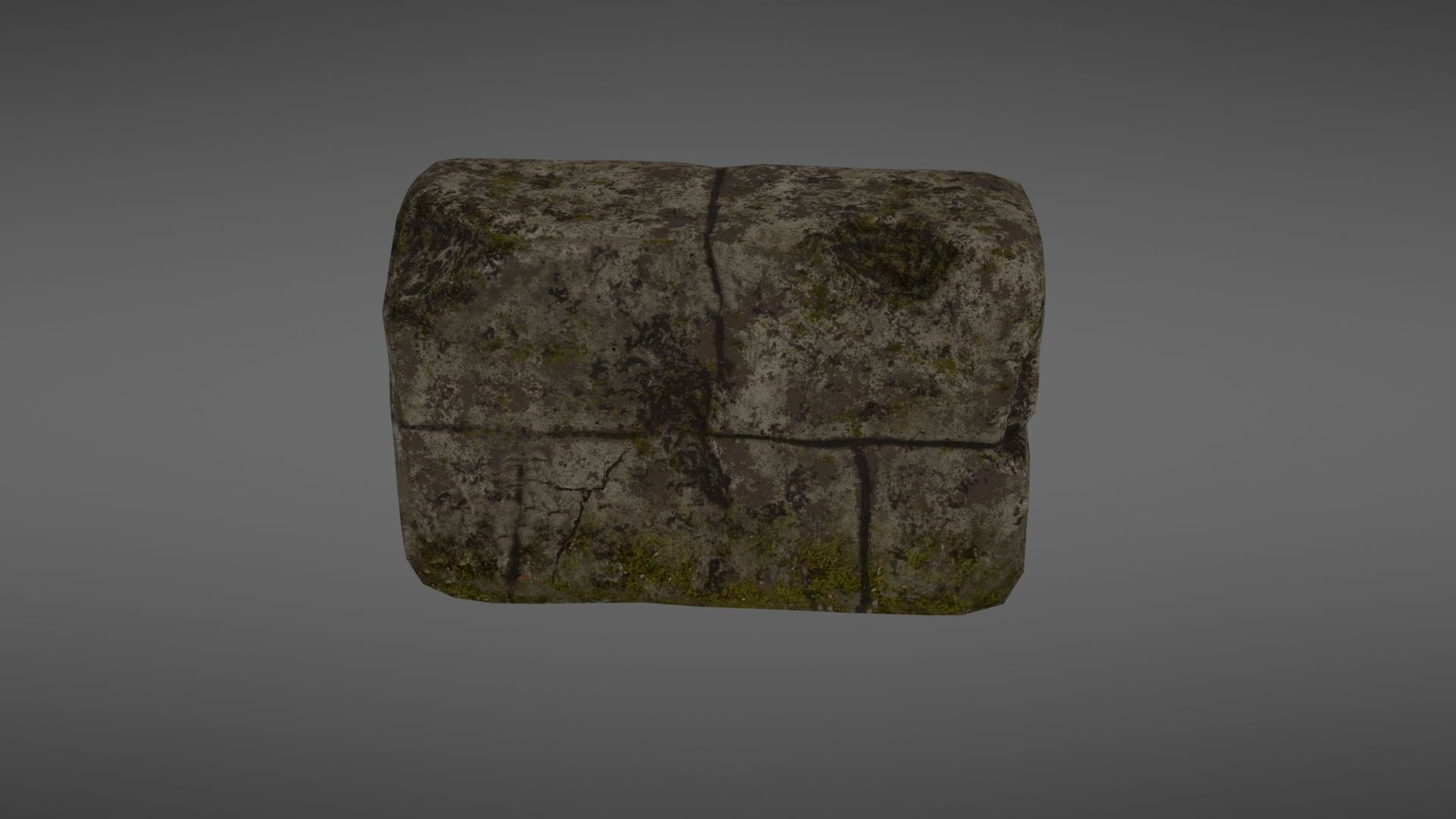 Destroyed wall fragment 1 Low-poly 3D model_5