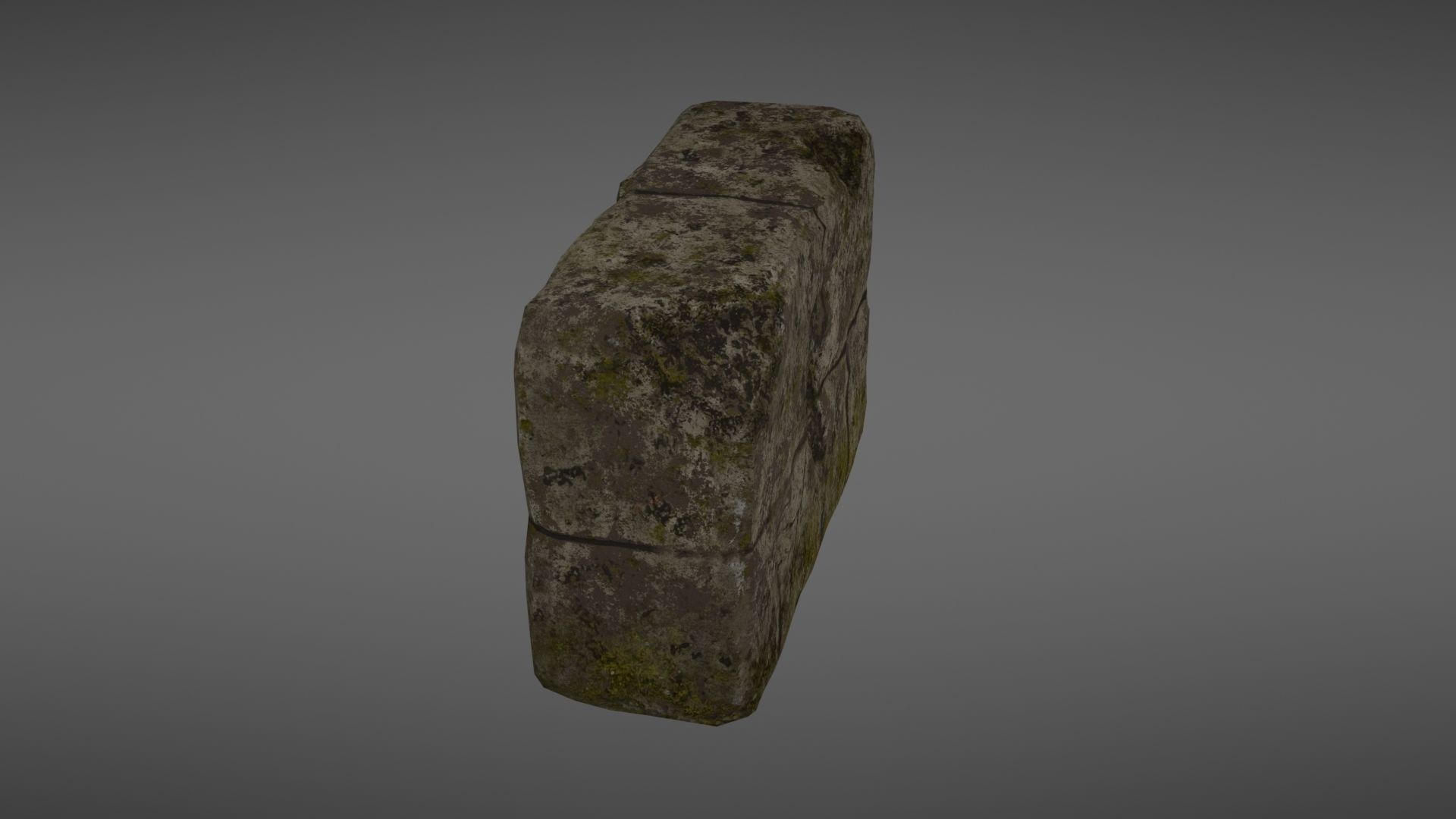 Destroyed wall fragment 1 Low-poly 3D model_9