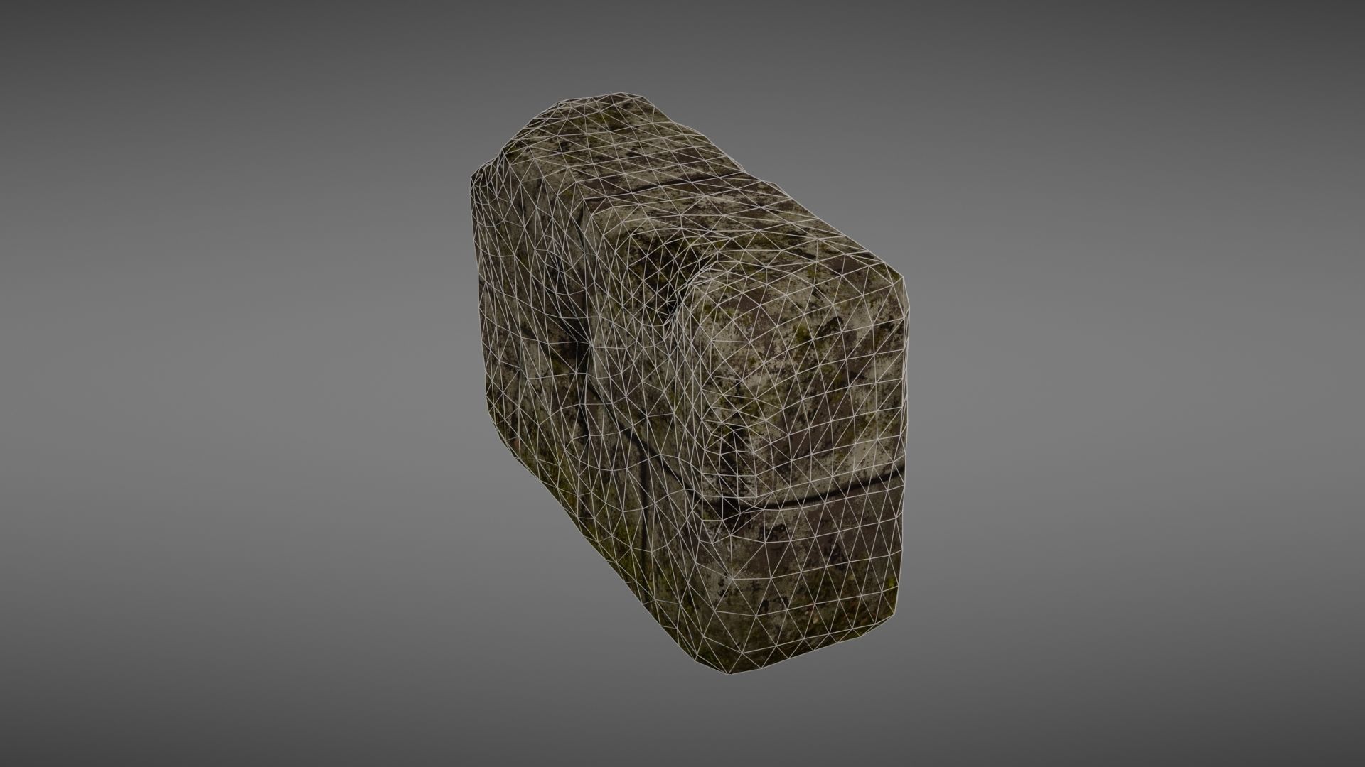 Destroyed wall fragment 1 Low-poly 3D model_38