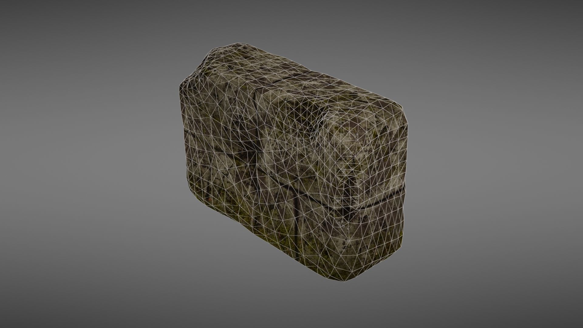 Destroyed wall fragment 1 Low-poly 3D model_39