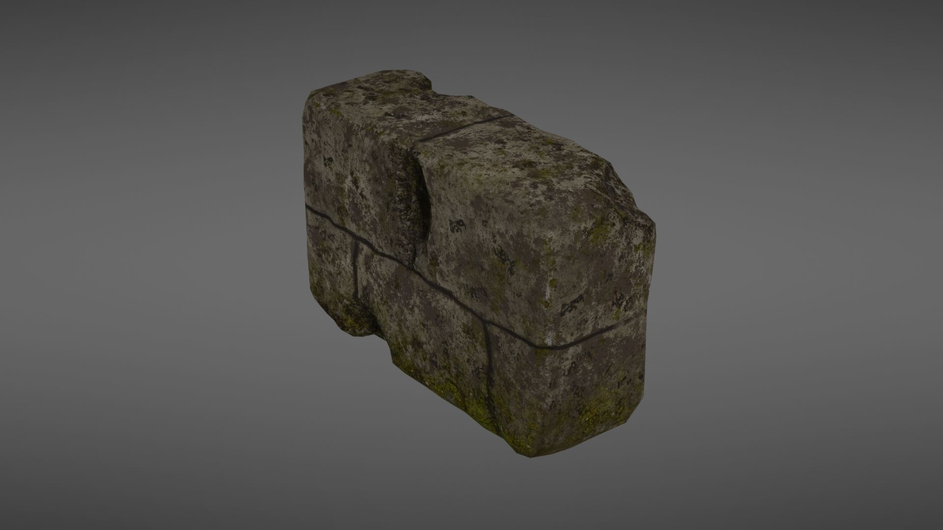 Destroyed wall fragment 1 Low-poly 3D model_11