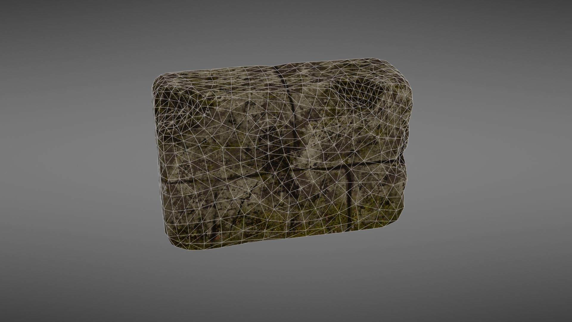Destroyed wall fragment 1 Low-poly 3D model_26