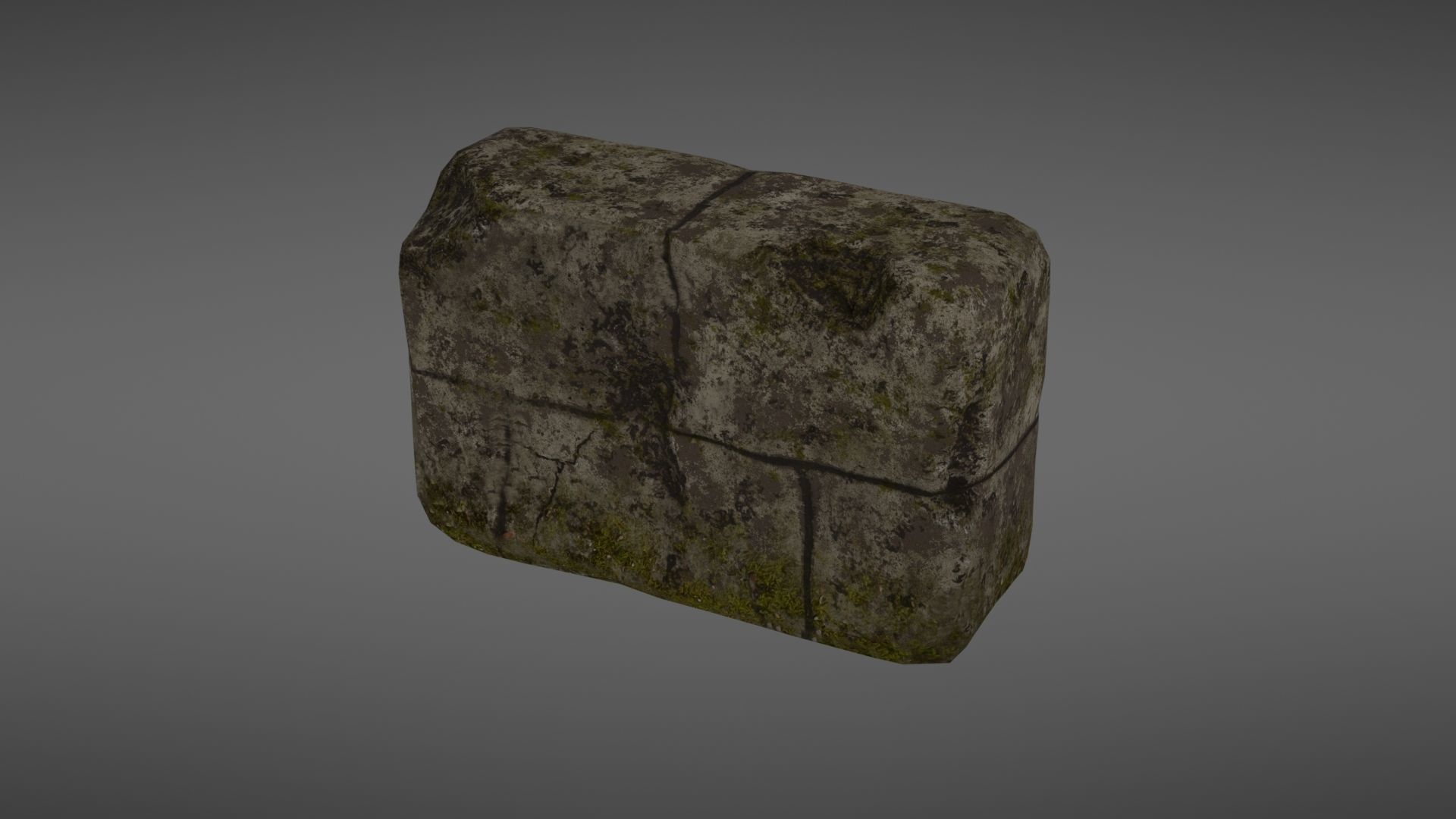 Destroyed wall fragment 1 Low-poly 3D model_2