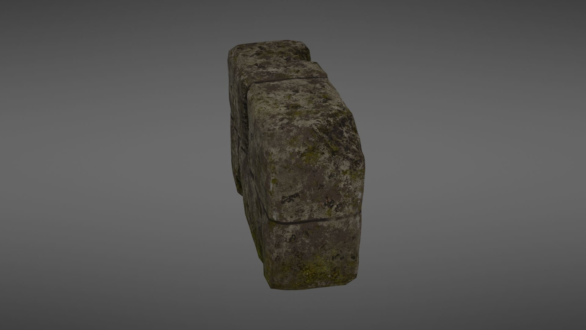 Destroyed wall fragment 1 Low-poly 3D model_10