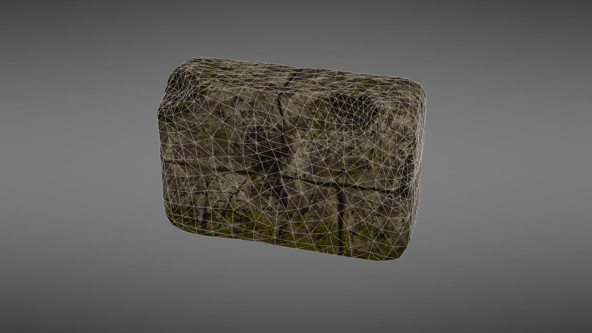 Destroyed wall fragment 1 Low-poly 3D model_24