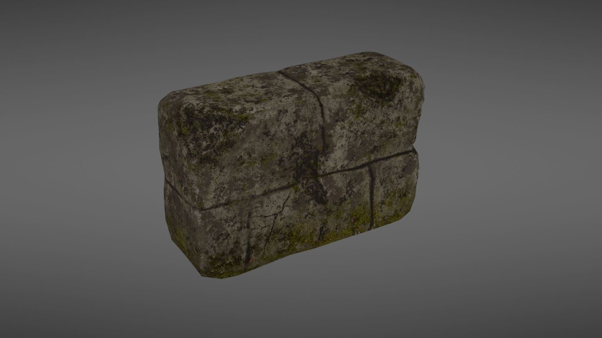Destroyed wall fragment 1 Low-poly 3D model_7