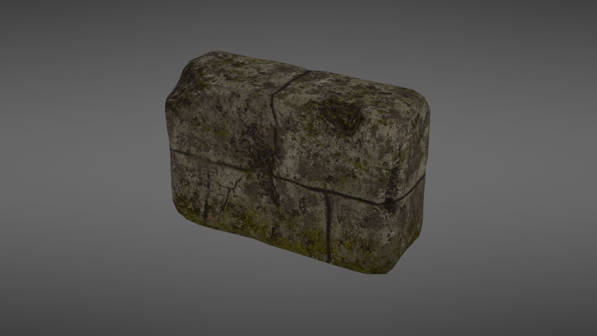Destroyed wall fragment 1 Low-poly 3D model_21