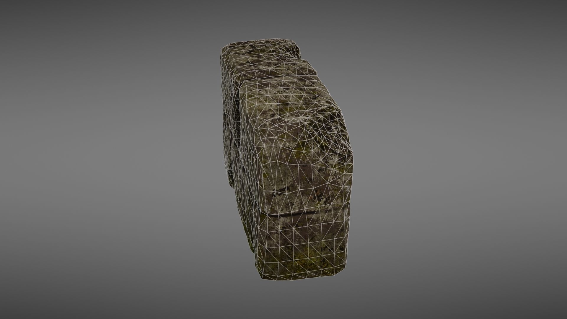 Destroyed wall fragment 1 Low-poly 3D model_30