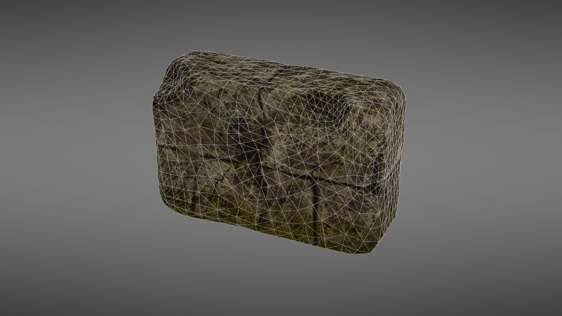 Destroyed wall fragment 1 Low-poly 3D model_23