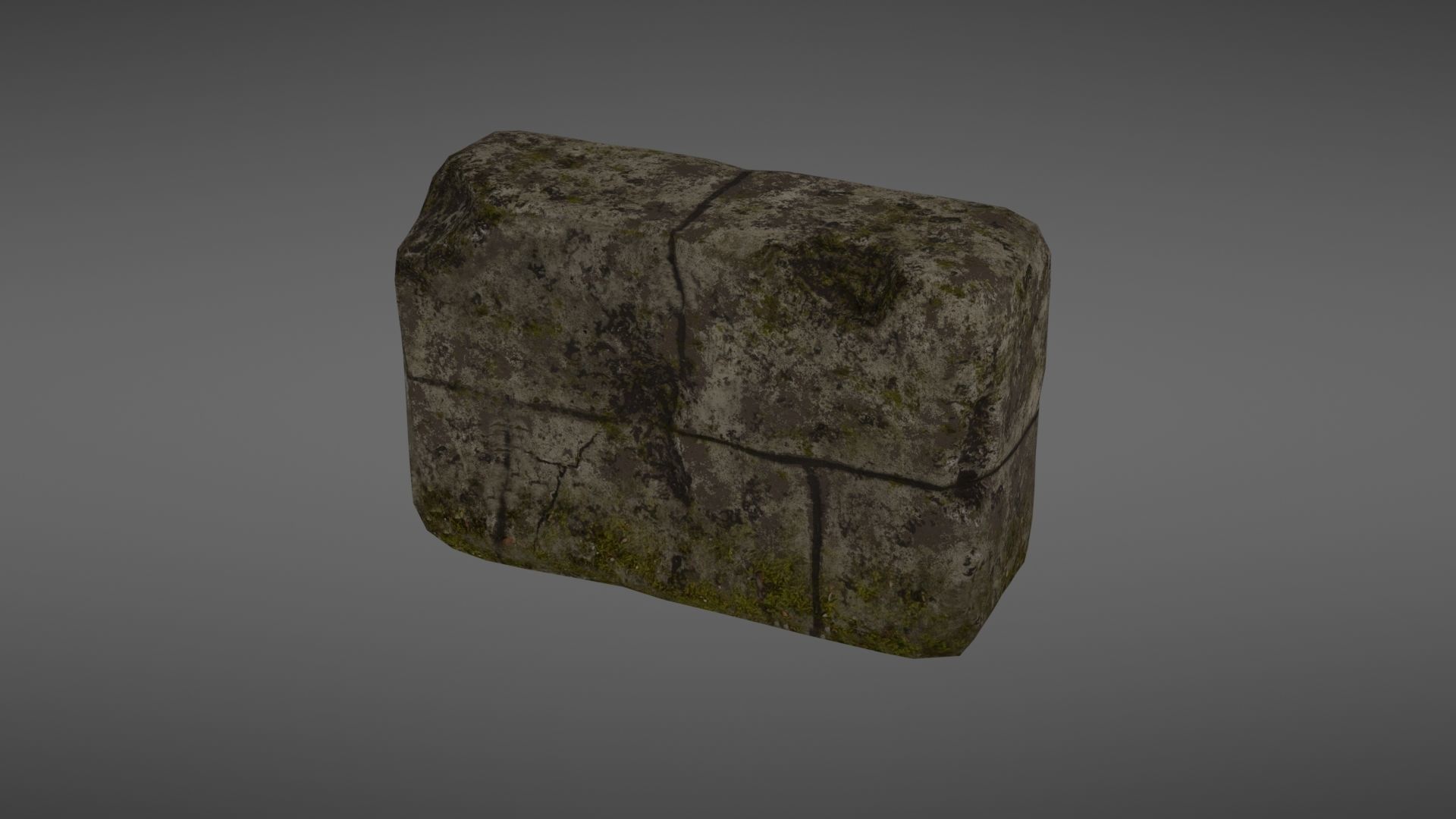 Destroyed wall fragment 1 Low-poly 3D model_3