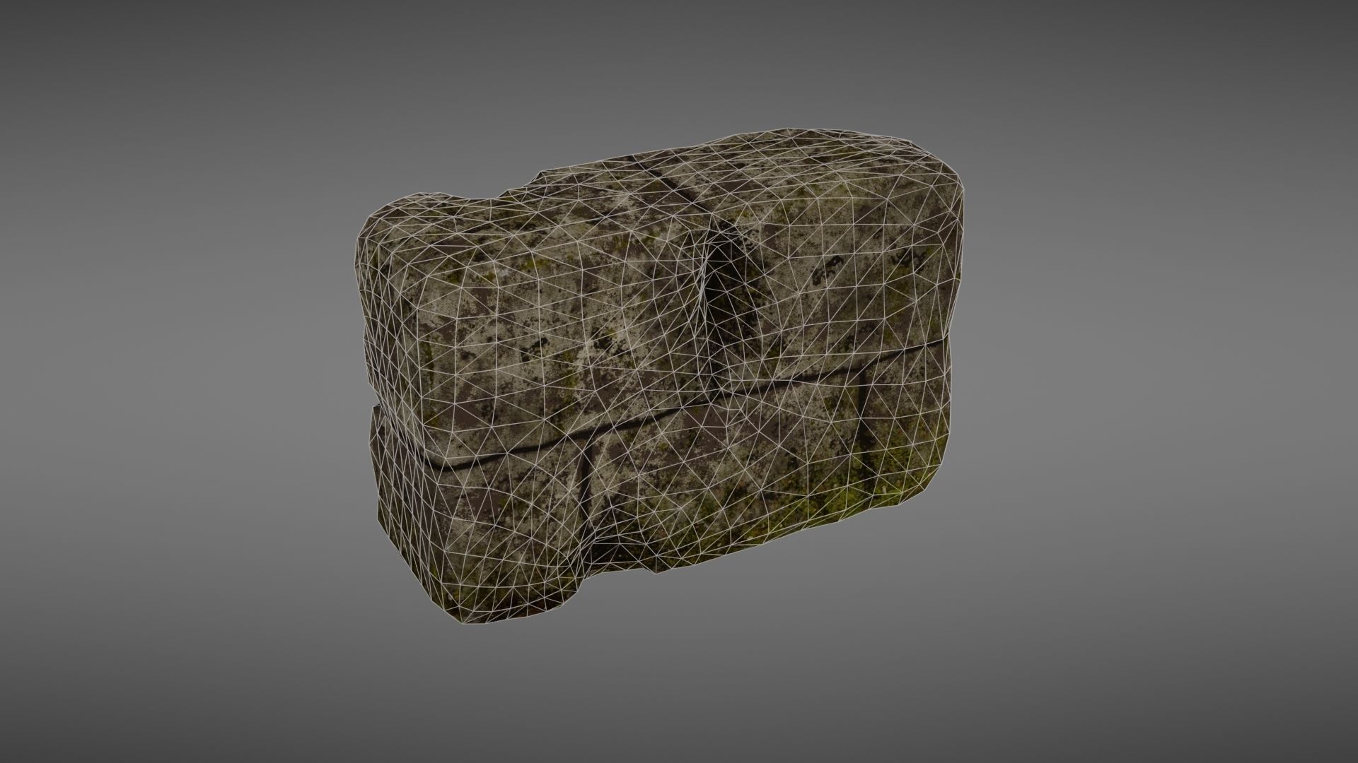 Destroyed wall fragment 1 Low-poly 3D model_34