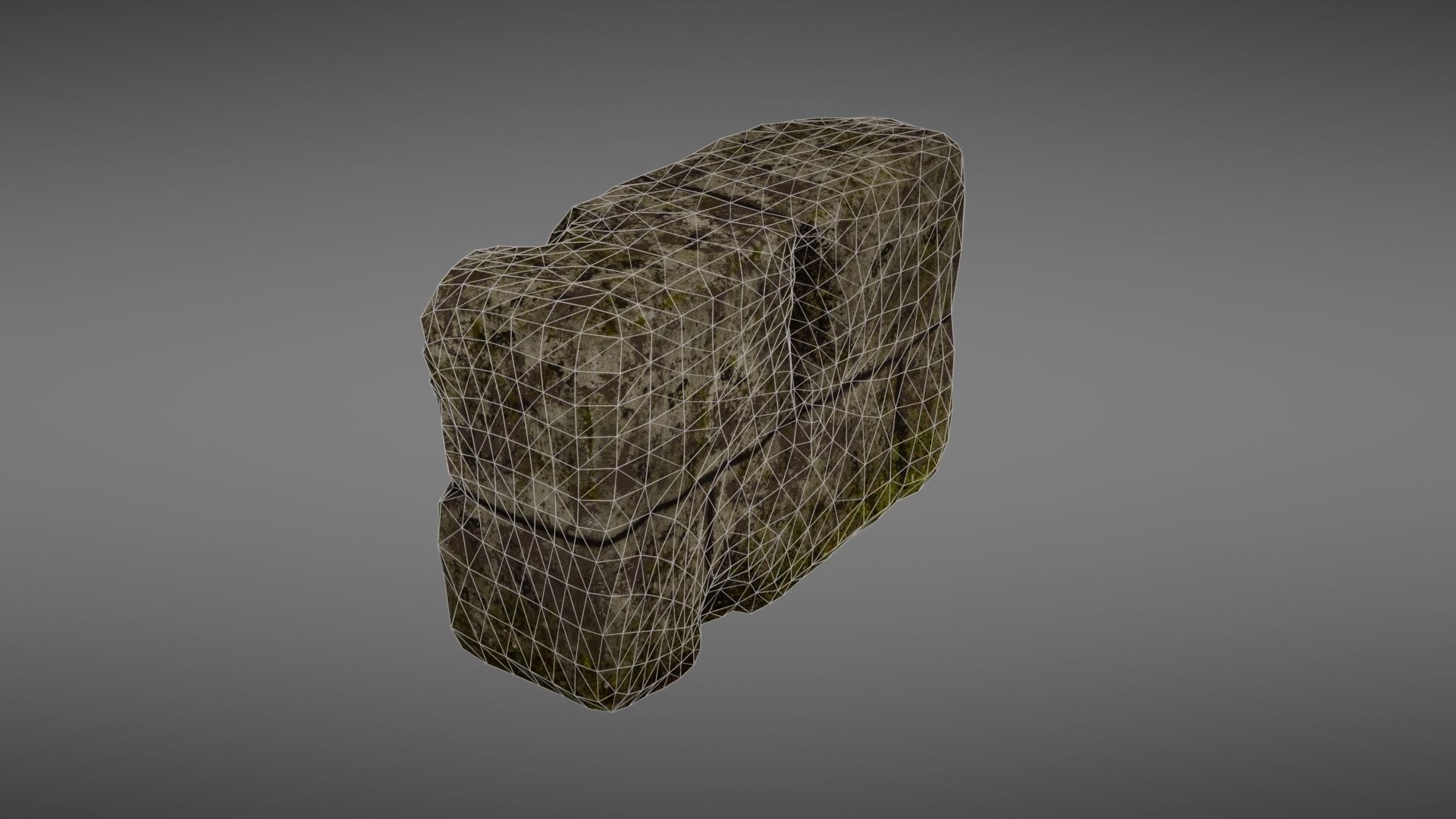 Destroyed wall fragment 1 Low-poly 3D model_35