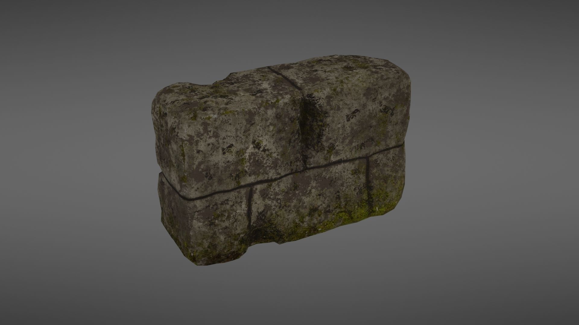 Destroyed wall fragment 1 Low-poly 3D model_14