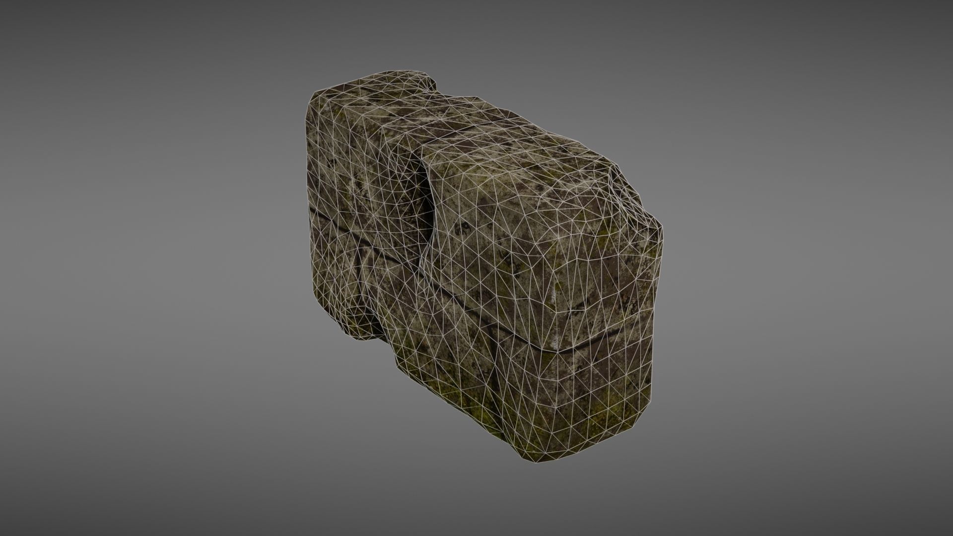 Destroyed wall fragment 1 Low-poly 3D model_31