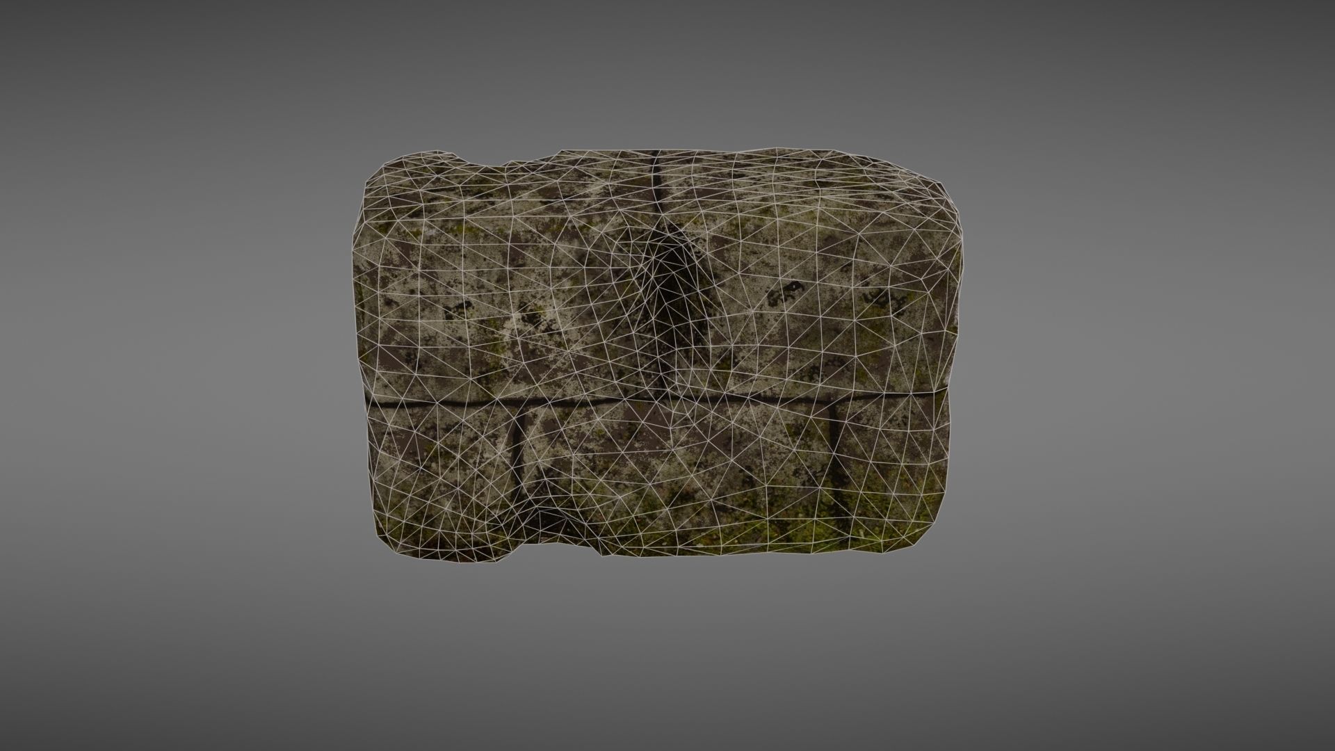 Destroyed wall fragment 1 Low-poly 3D model_33