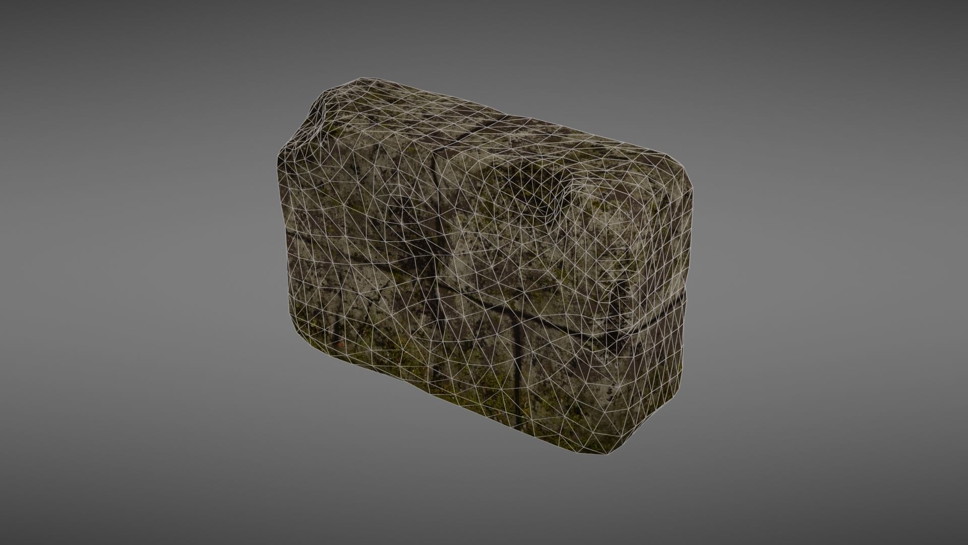 Destroyed wall fragment 1 Low-poly 3D model_40