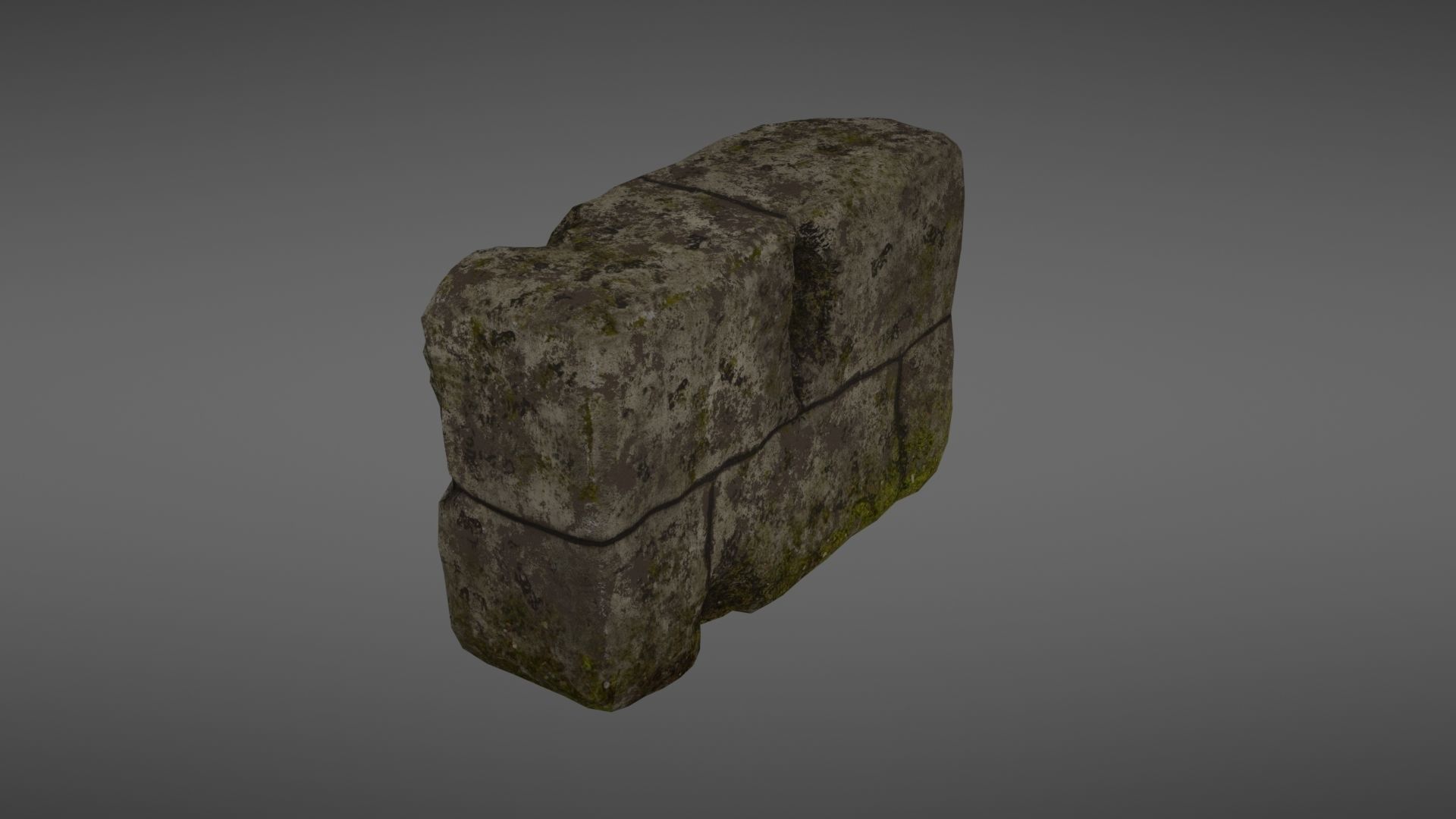 Destroyed wall fragment 1 Low-poly 3D model_15