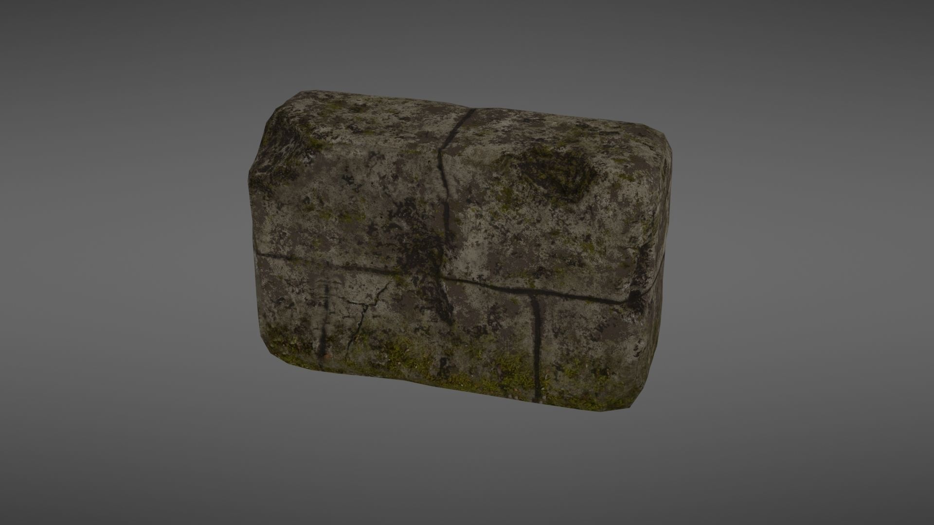 Destroyed wall fragment 1 Low-poly 3D model_4