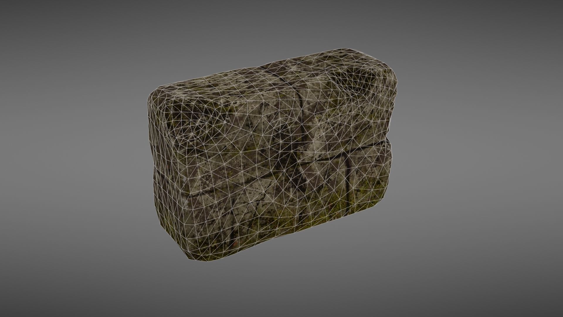 Destroyed wall fragment 1 Low-poly 3D model_27