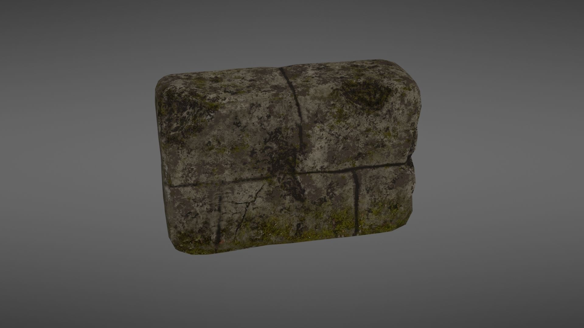 Destroyed wall fragment 1 Low-poly 3D model_6