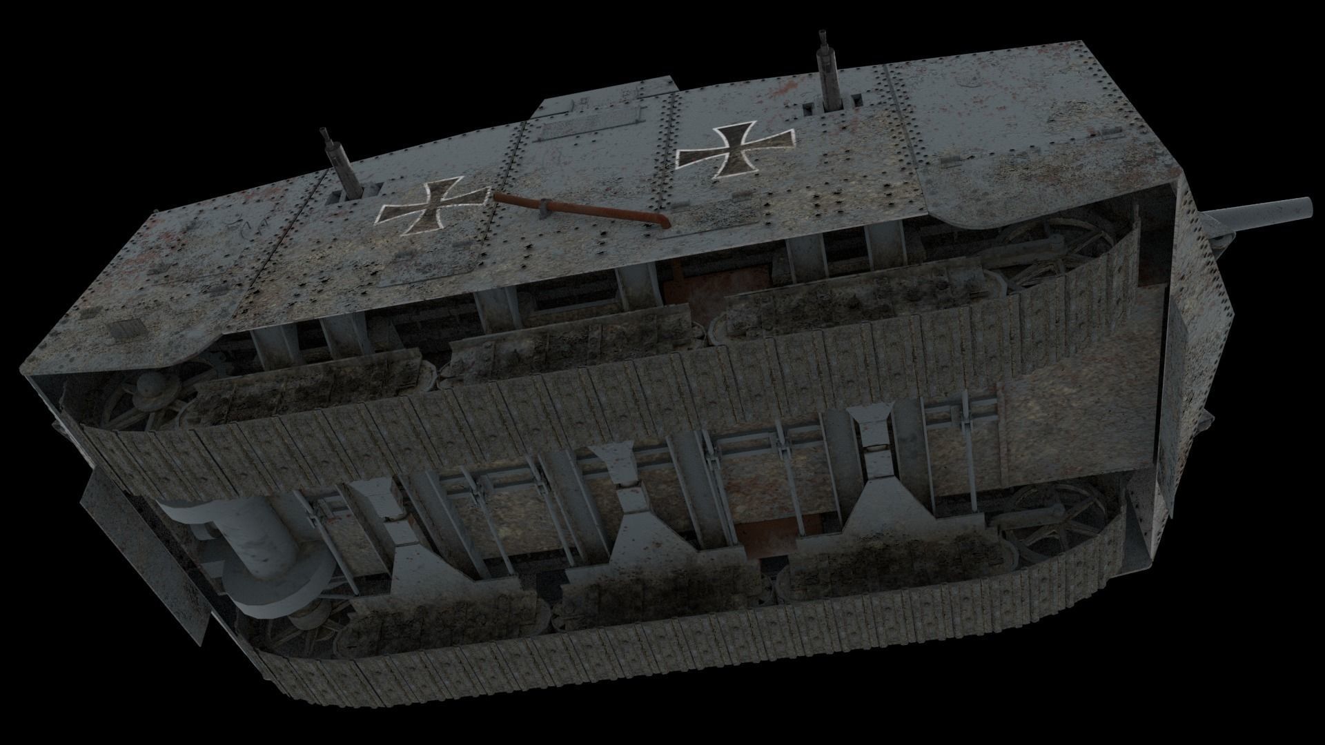 German A7V Tank 3D model_5