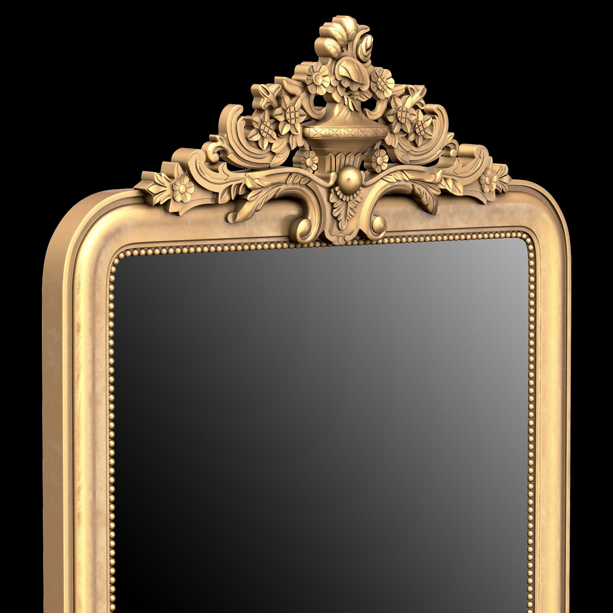 Louis Philippe Gilt Leaner Mirror 3D model_2