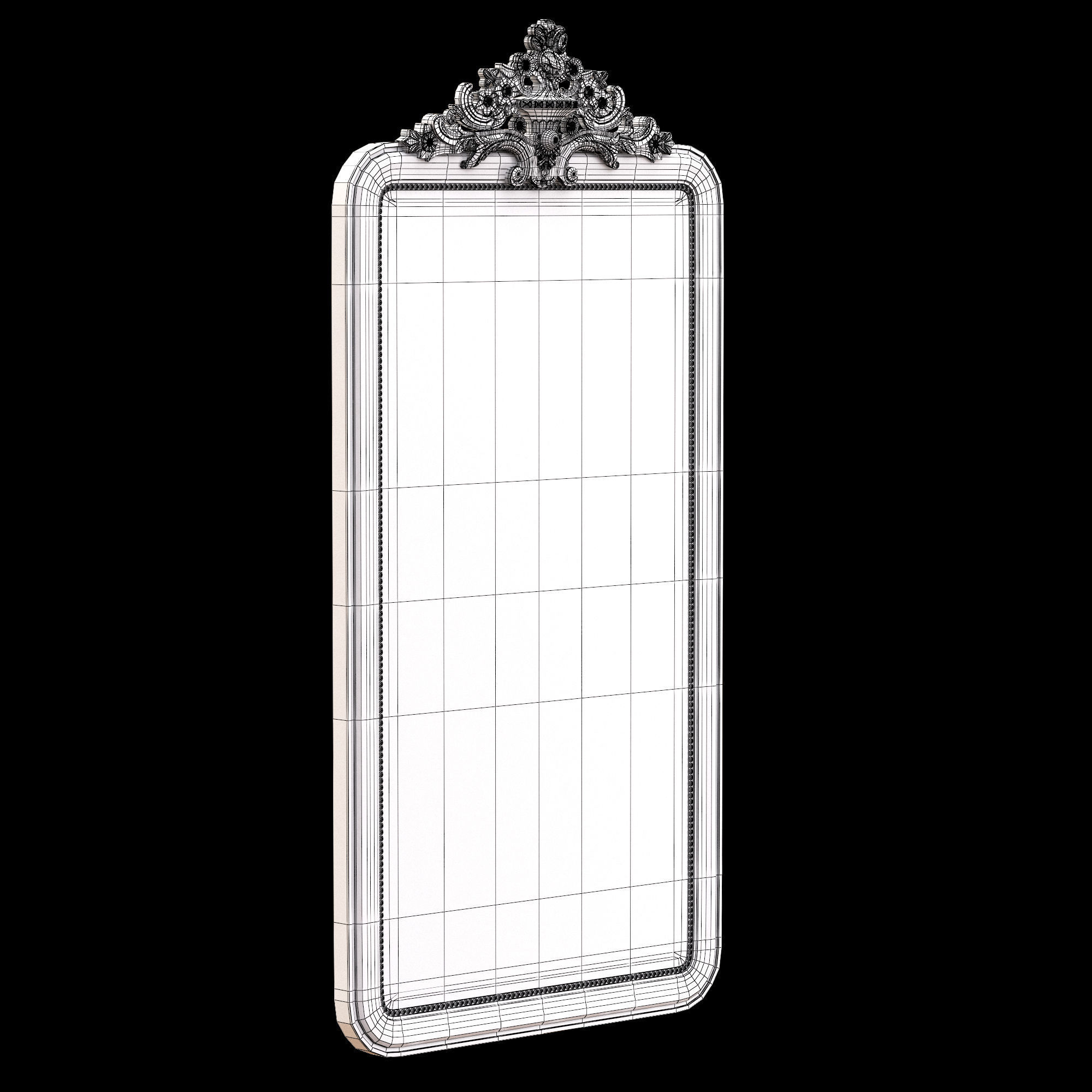 Louis Philippe Gilt Leaner Mirror 3D model_8