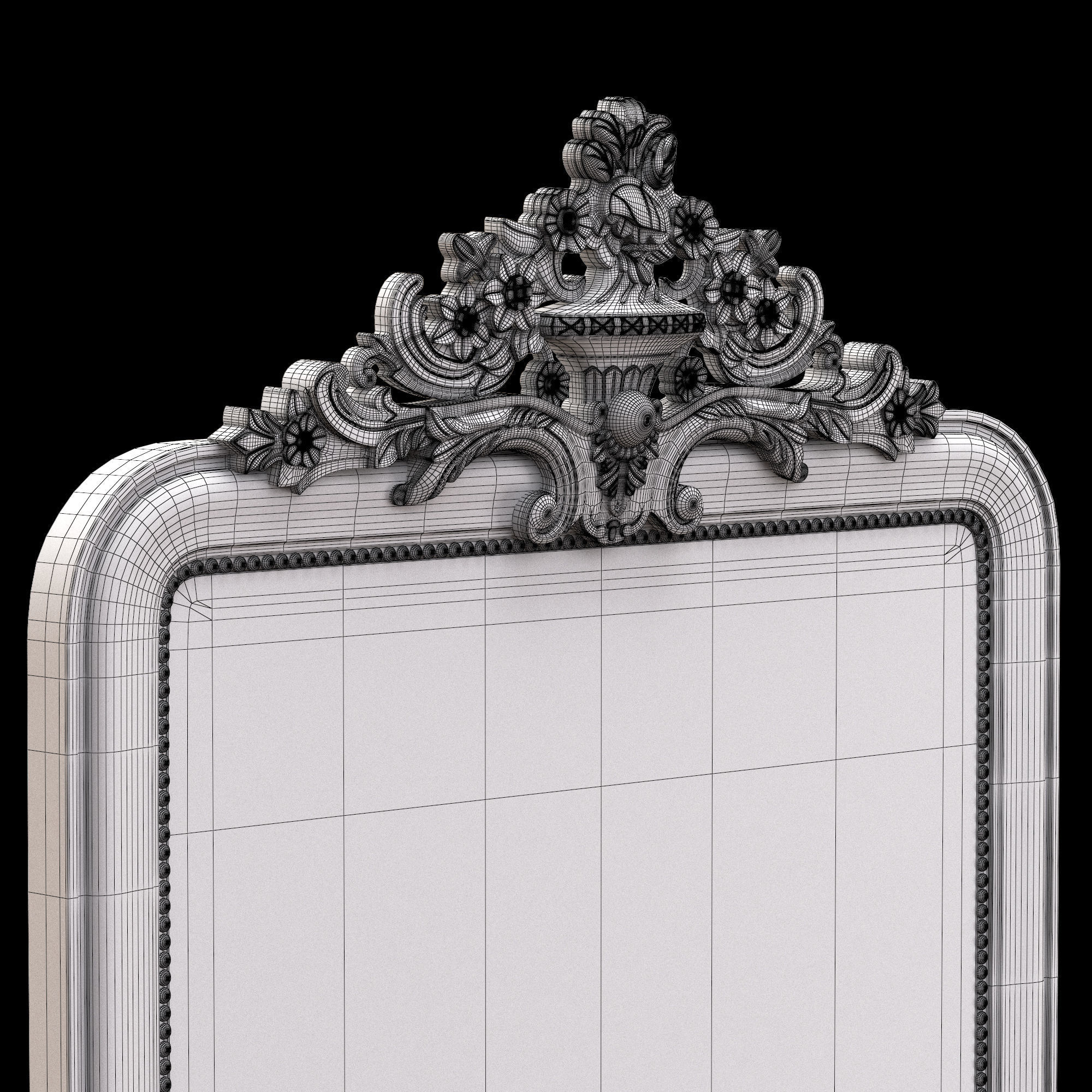 Louis Philippe Gilt Leaner Mirror 3D model_6