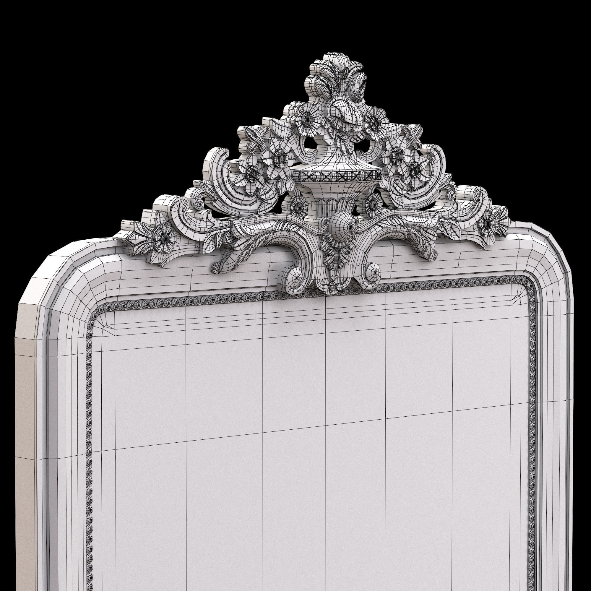 Louis Philippe Gilt Leaner Mirror 3D model_7